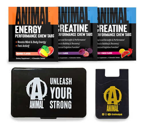 Animal Energy Y Creatine 4 Tabletas Diferente Sabor Sabor Kit