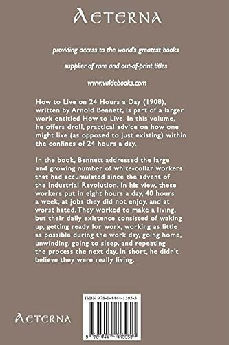 How To Live On 24 Hours A Day - Bet, Arnold, De Bet, Arnold. Editorial Aeterna En Inglés