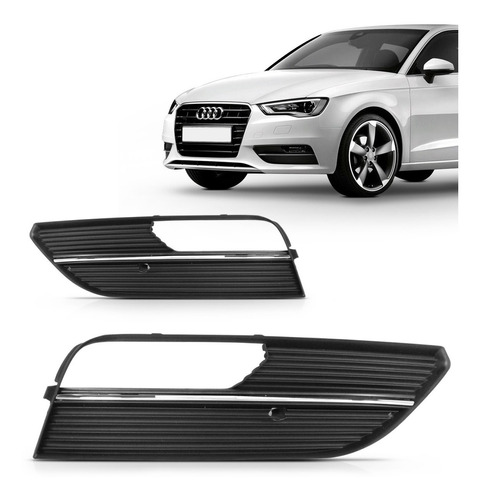 Moldura Grade Milha Audi A3 Hatch 2014 2015 2016 Furo