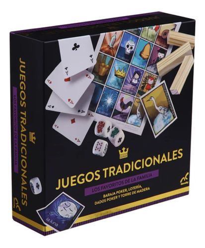 Novelty Set De Juegos 3 En 1 Poker Loteria Y Torre De Madera