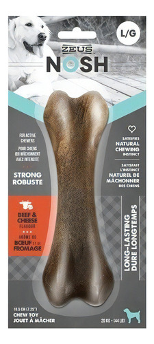 Zeus Nosh Strong Dog Chew Bones Juguete Para Masticar Perros Color Marrón oscuro