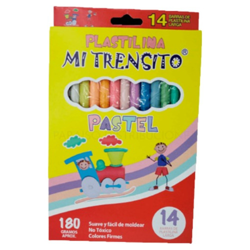 Plastilina Pastel Larga Mi Trensito X 14 Barras