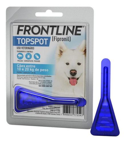 Antipulgas Frontline Topspot Para Cães 10 A 20kg - Merial 
