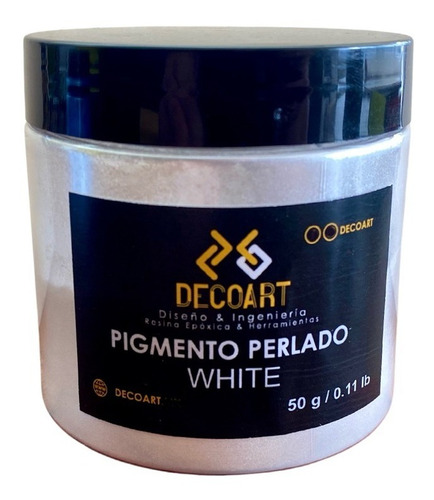 Pigmento Metalizado Blanco Decoart Para Resina Epoxi 50g