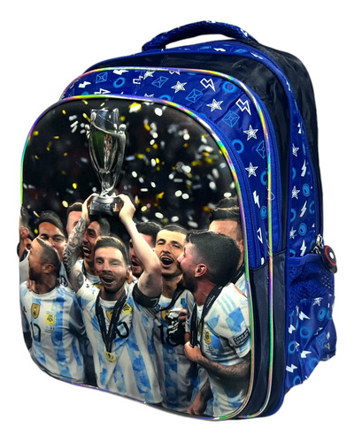 Mochila Escolar Messi Campeón Copa América Selección Arg Afa