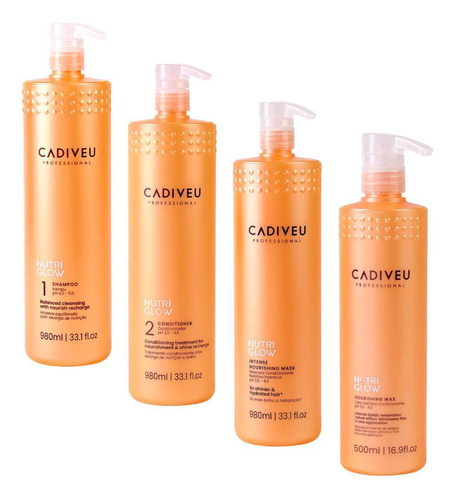 Shampoo Cadiveu Kit profissional shampoo condicionador máscara 980ml e cera Kit