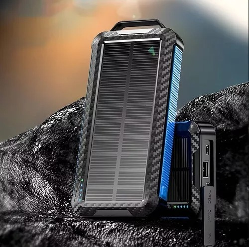 Imagen 6 de 6 de Power Bank Panel Solar Portatil Carga Inalambrica 8000 Mah