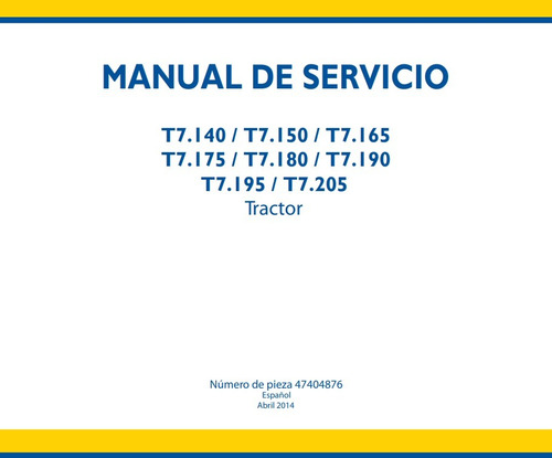 Manual Usuario New Holland T7140/150/165/175/180/190/195/205