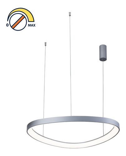 Colgante Led 45cm 38 Watts Dimerizable Moderno Plata Chiaro