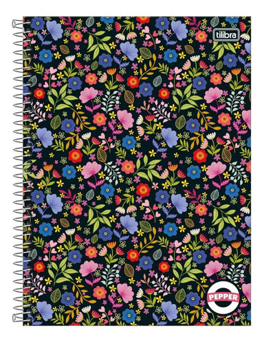 Caderno Capa Dura Espiral 10 Materias Universitario Escolar Cor PEPPER10F-1