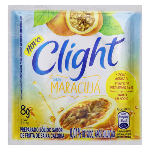 Suco de maracujá  Clight  Jugos em pó sem glúten 8 g 