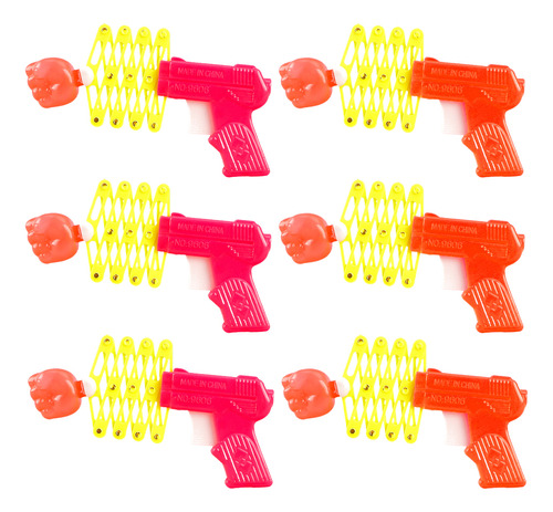 Plastic Playes Fist Gun Spring, 6 Unidades