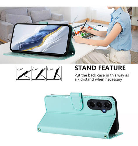 Funda Para Teléfono Samsung Galaxy A, Funda De Piel Tipo Cartera, Color Menta Pt187