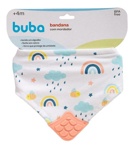 Bandana Com Mordedor Arco Iris E Abelha Buba