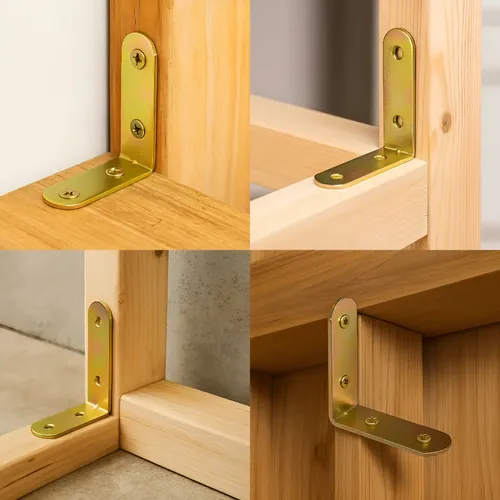 Cantoneira L Reforço Moveis 50x50 Parafusos 200 Kit 50 Peças