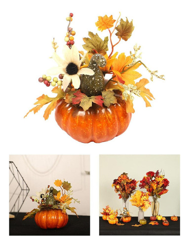 2025 Calabaza Artificial Con Flores, Arreglo Floral,