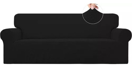 Cubre Sofa Protector Elastizado Sillon 2 Cuerpos Resistente Color Negro