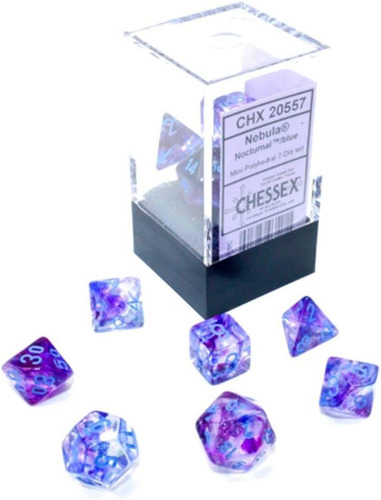 Juego De Dados Chessex, Poliédricos, 10 Mm, Azul, 7 Piezas