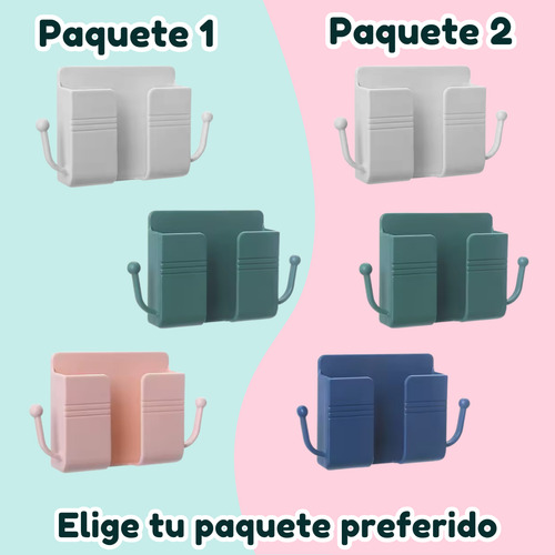 3pz Soporte Adhesivo Pared Celular Control Cargador Llaves