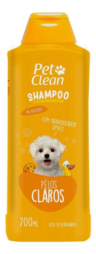 Shampoo Clareador Pet Clean 700ml Para Cães E Gatos Fragrância Suave