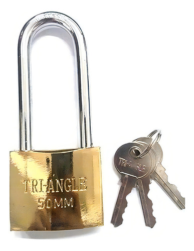 Cadeado Haste Longa Tri Angle Dourado 50lmm