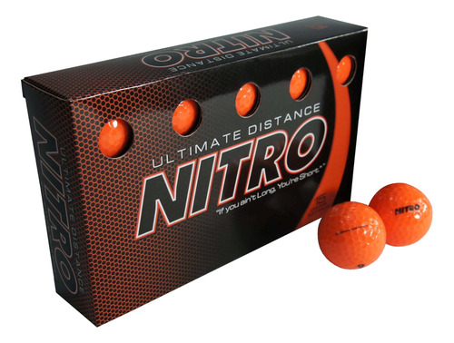 Pelotas Bolas De Golf Nitro Ultimate Distance 15 Uni Naranja