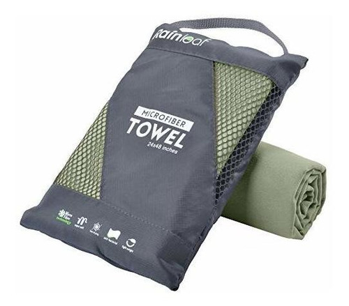 Toalla De Microfibra Secado Rapido Color Verde Ejercito Verde Ejército Liso