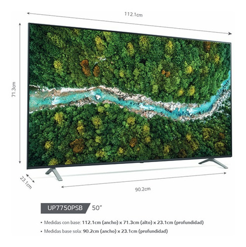 Imagen 2 de 3 de Tv LG Uhd 50 4k Smart Thinq Ai 50up7750psb (2021)