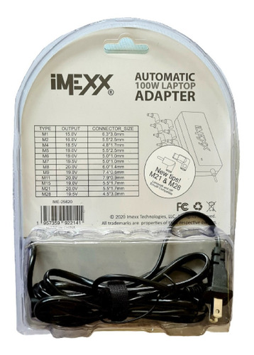 Imagen 5 de 6 de Cargador Universal Imexx Para Laptop Hp/dell/otros Ime-25620