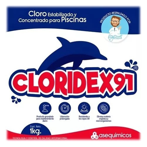 Cloro Para Piscina Cloridex 91% 1kg