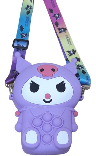 Bandolera Silicona Cartera Popit Kuromi Melody Regulable X1