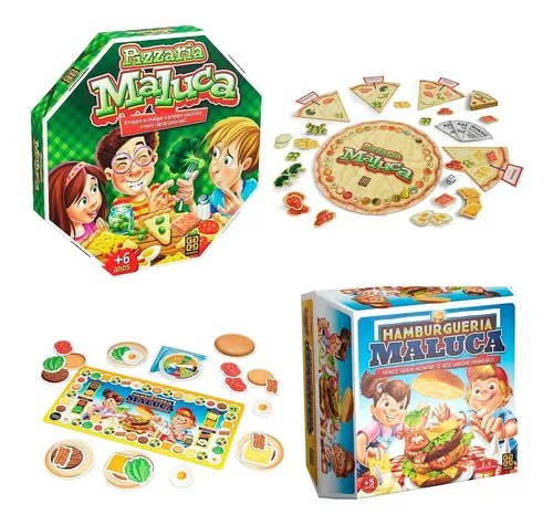 Kit Jogo de Tabuleiro Hamburgueria + Pizzaria Maluca Grow - Loja