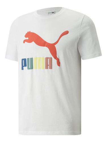 Polera Algodon Puma Classics Logo Interest Tee Blanco Hombre