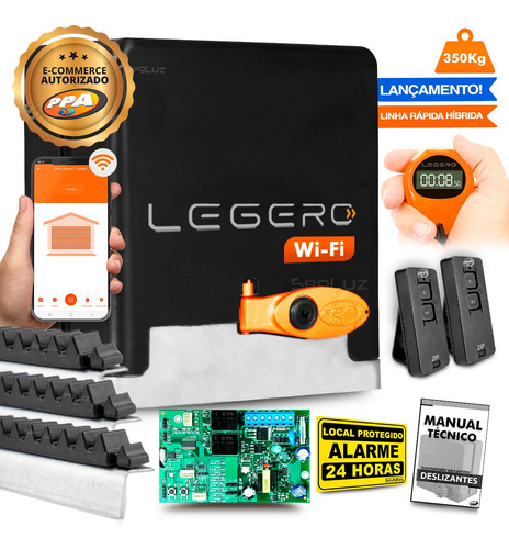 Kit Motor Ppa Dz Home Abre Portão Via Celular App Wifi 300kg