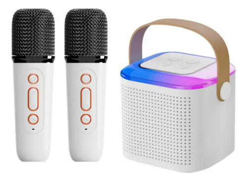 Kit Parlante Y 2 Micrófonos Karaoke Para Niños Bluetooth Led