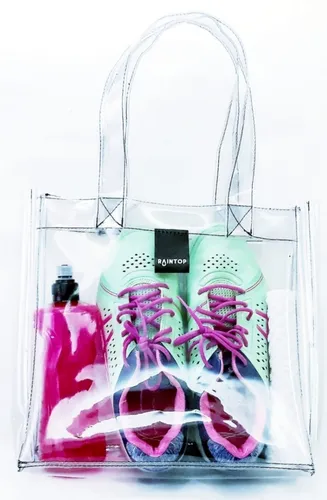 Cartera Bolso Transparente Tote Playera Pvc Cristal Raintop