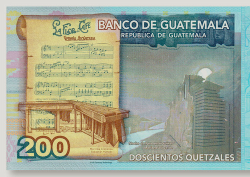 Billete De Guatemala 200 Quetzales, Marimba Nuevo Sin C 2020