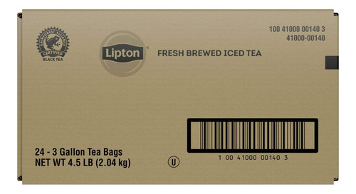 Lipton Bolsas De Té Helado Negro Sin Azúcar, Hacen 3 Galo.