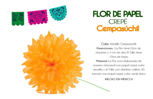 Flores De Papel Crepé Modelo Cempasúchil, Caja Con 48 Piezas | Envío gratis Flores De Papel Crepé Modelo Cempasúchil, Caja Con 48 Piezas | Envío gratis