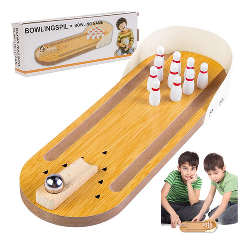 Boliche Niños Bolos Juguete Infantil Juego De Mesa Madera