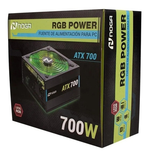 Fuente de alimentación para PC Noga RGB Power ATX-700 RGB 700W negra 200V - 240V