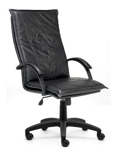 Silla de escritorio Portantino Kouros 601  negra con tapizado de cuero sintético