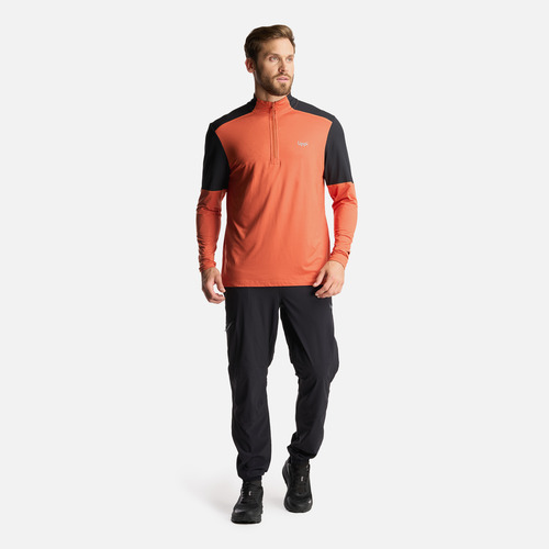 Poleron Hombre Puerto Trucco 14 Zip Naranjo Oscuro Lippi