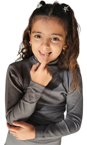 Conjunto Termico Infantil Morley Frisado Polera Y Pantalon Negro 12 Años