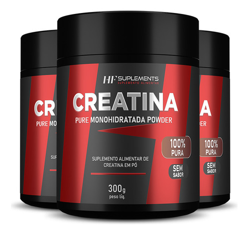 3x Creatina Em Pó 3g Pura Hf Suplements 300g