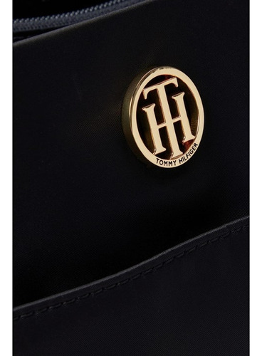 Bolsa Tote Tommy Hilfiger Nina Muje 69j8008 Color Negro Diseño De La Tela Liso