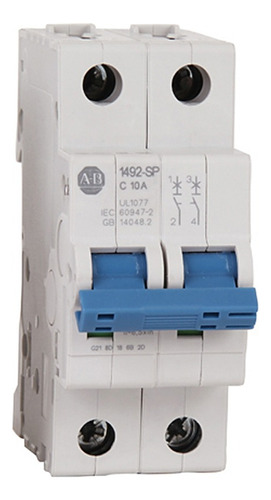 Interruptor Automático Allen Bradley 1492-spm2b100 2x10 A 