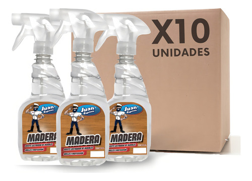 Juan Capitán Madera: Aceite Lustrador y Limpiador de Madera y Muebles 10 Unidades de 500 Mls.