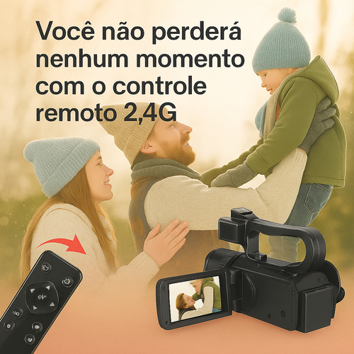 Câmera Profissional Vídeo 4k Com Sd 128gb E Microfone