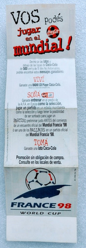 Fixture De Coca Cola Del Mundial De Fútbol Francia 98 